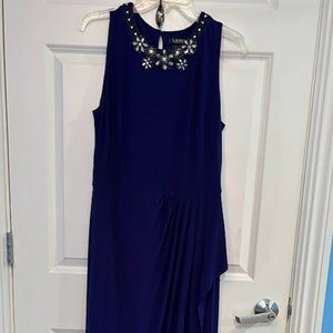 Lauren Ralph Lauren - purple jewel neck evening gown size 14